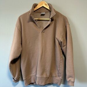 Aritzia TNA Cozy Fleece Polo Sweatshirt